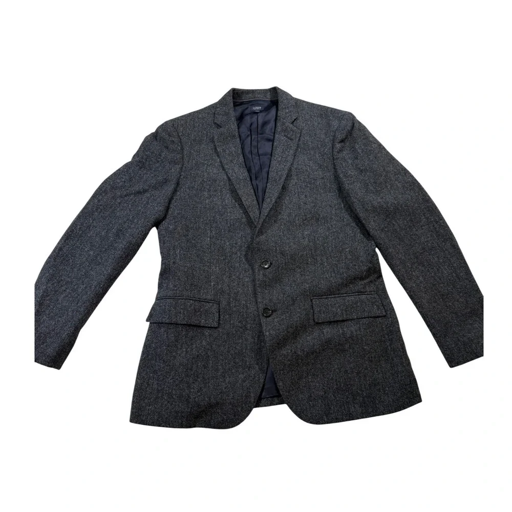 J.Crew Ludlow Suit 40R 31x34 Grey Moon British Herringbone Wool Yorkshire Tweed